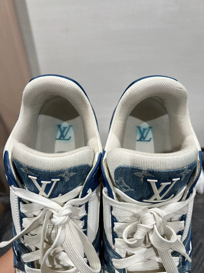 Louis Vuitton Denim Trainer Sneakers for Sale