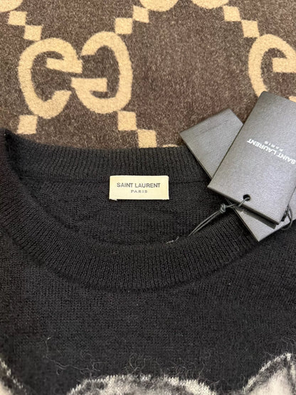 Saint Laurent Tiger Head Black Sweater