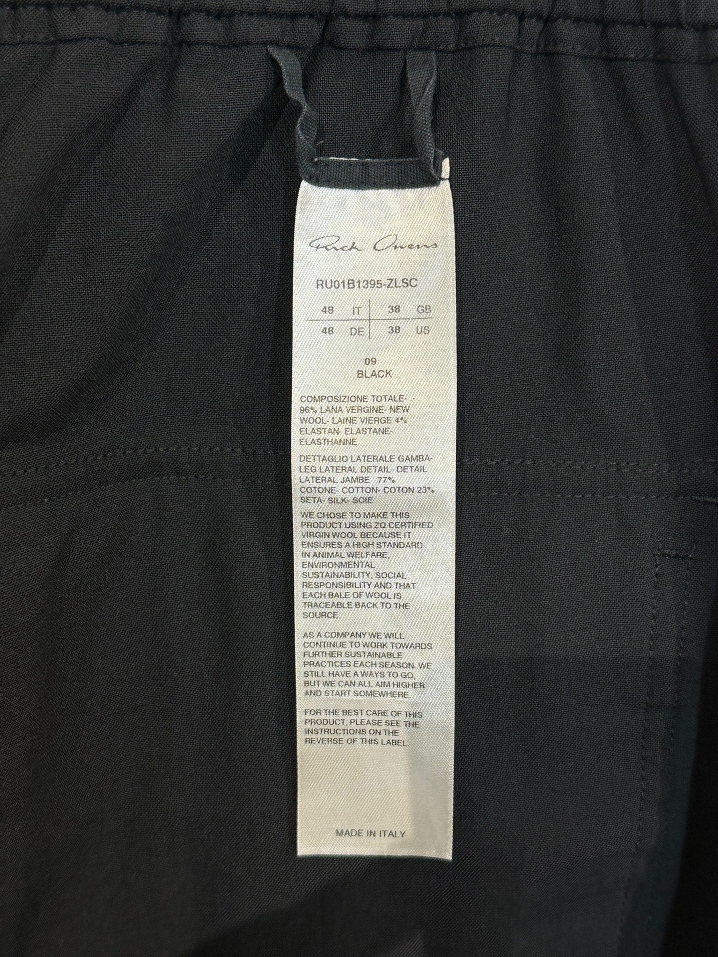 Rick Owens RO Webbing Cropped Pants 48