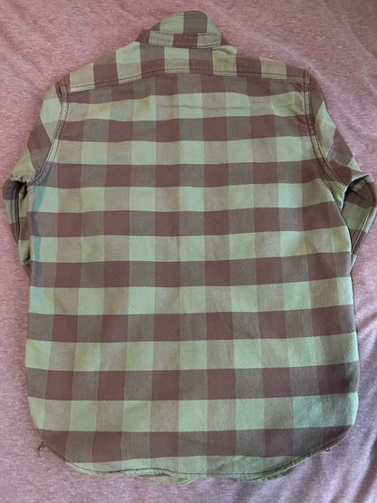 freewheelers green and gray flannel shirt