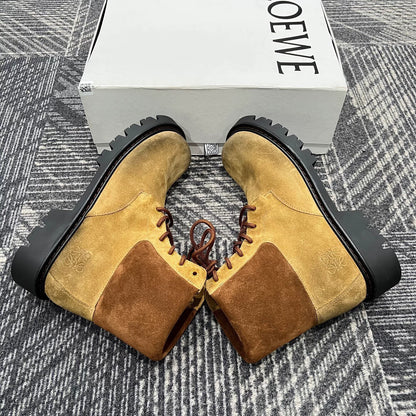 Loewe Sierra Yellow Suede Ankle Boots