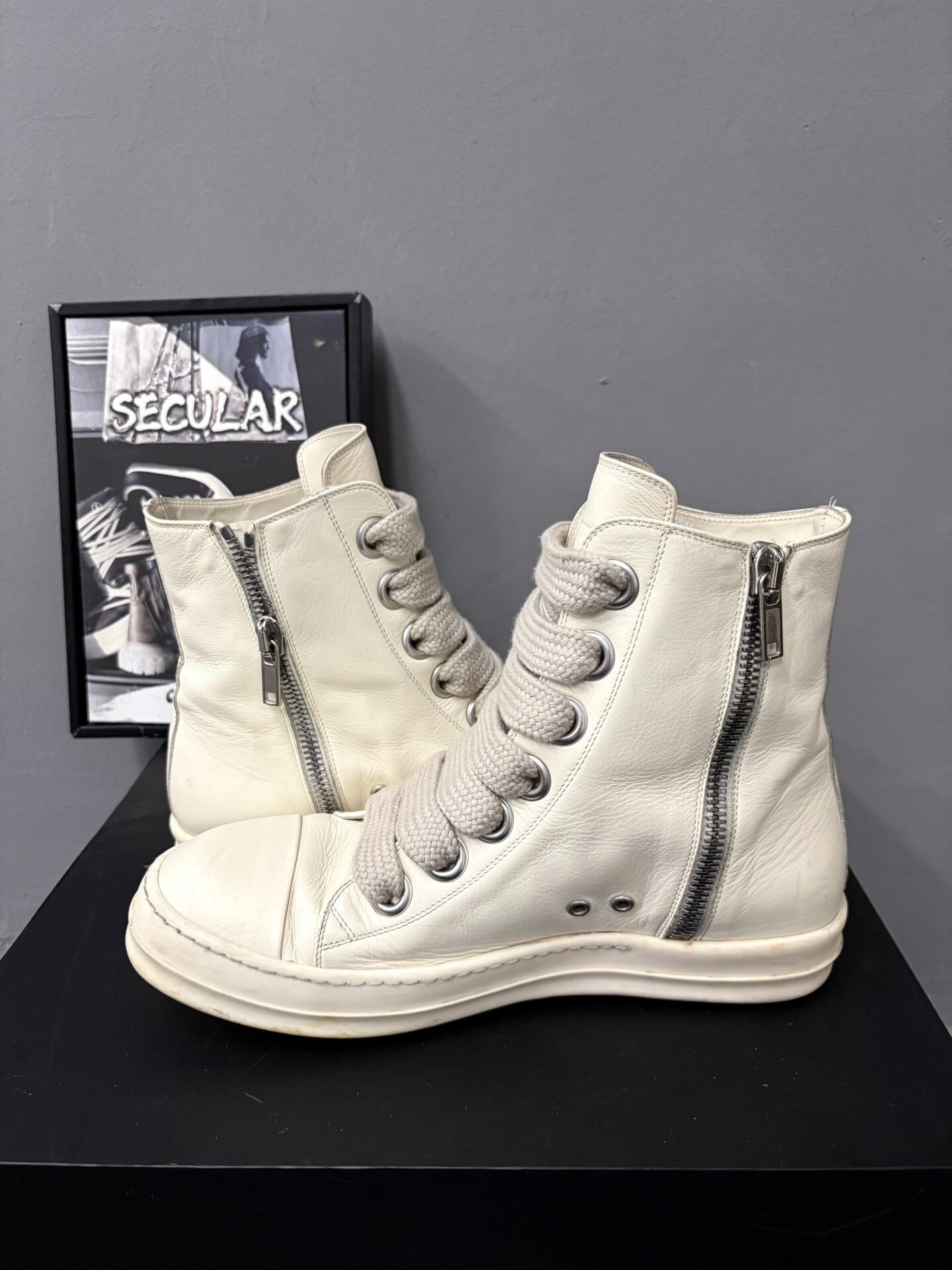 Rick Owens 24SS High-Top Leather Sneakers