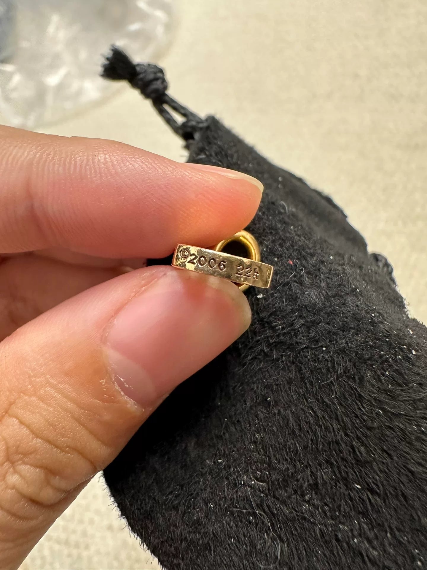 Chrome Hearts 22k Gold Single Diamond Dog Tag