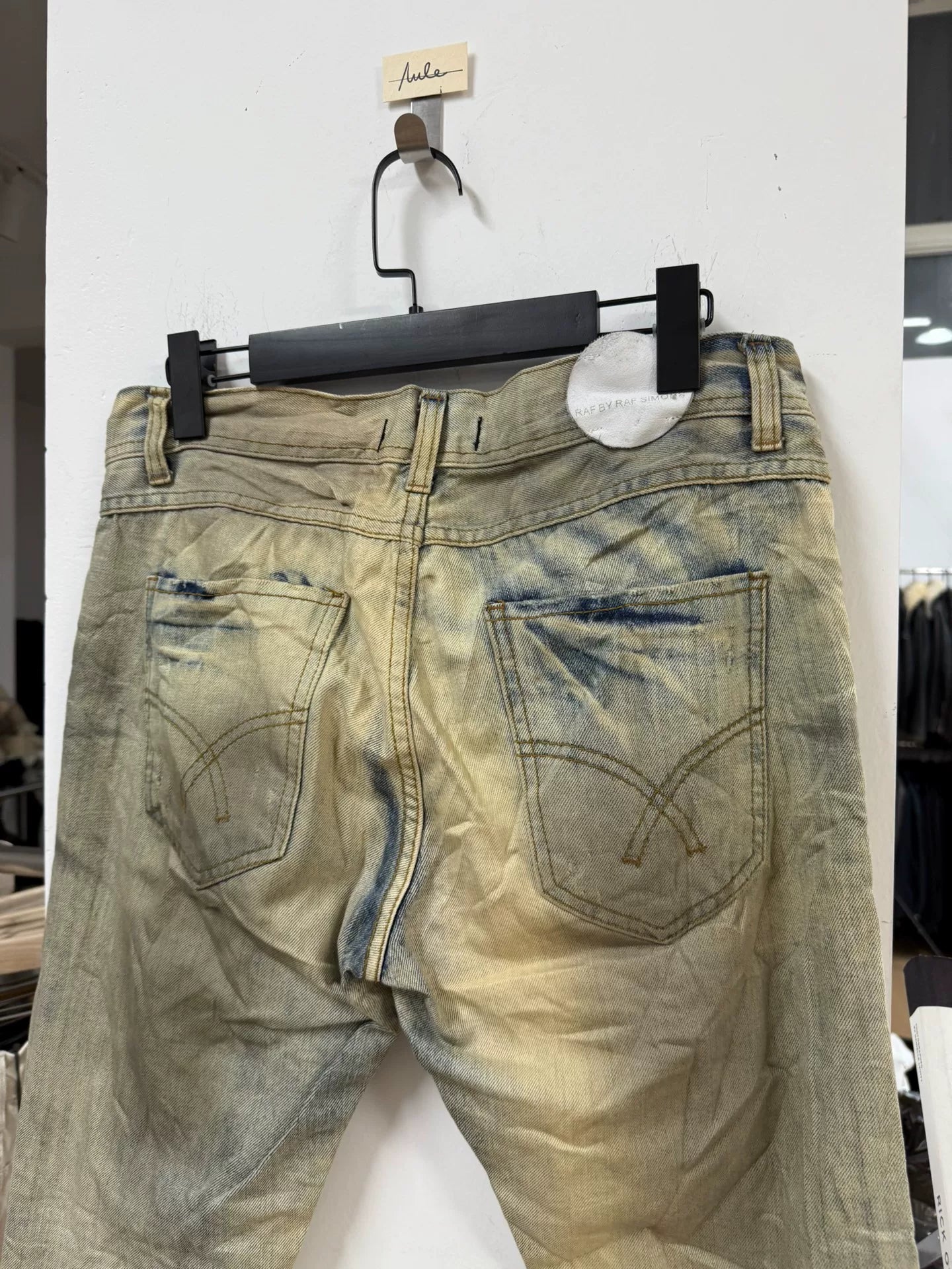 raf simons water-washed denim pants size M