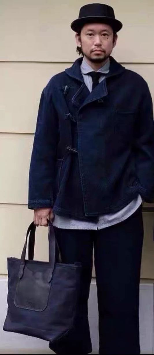porter classic kendo duffle jacket indigo