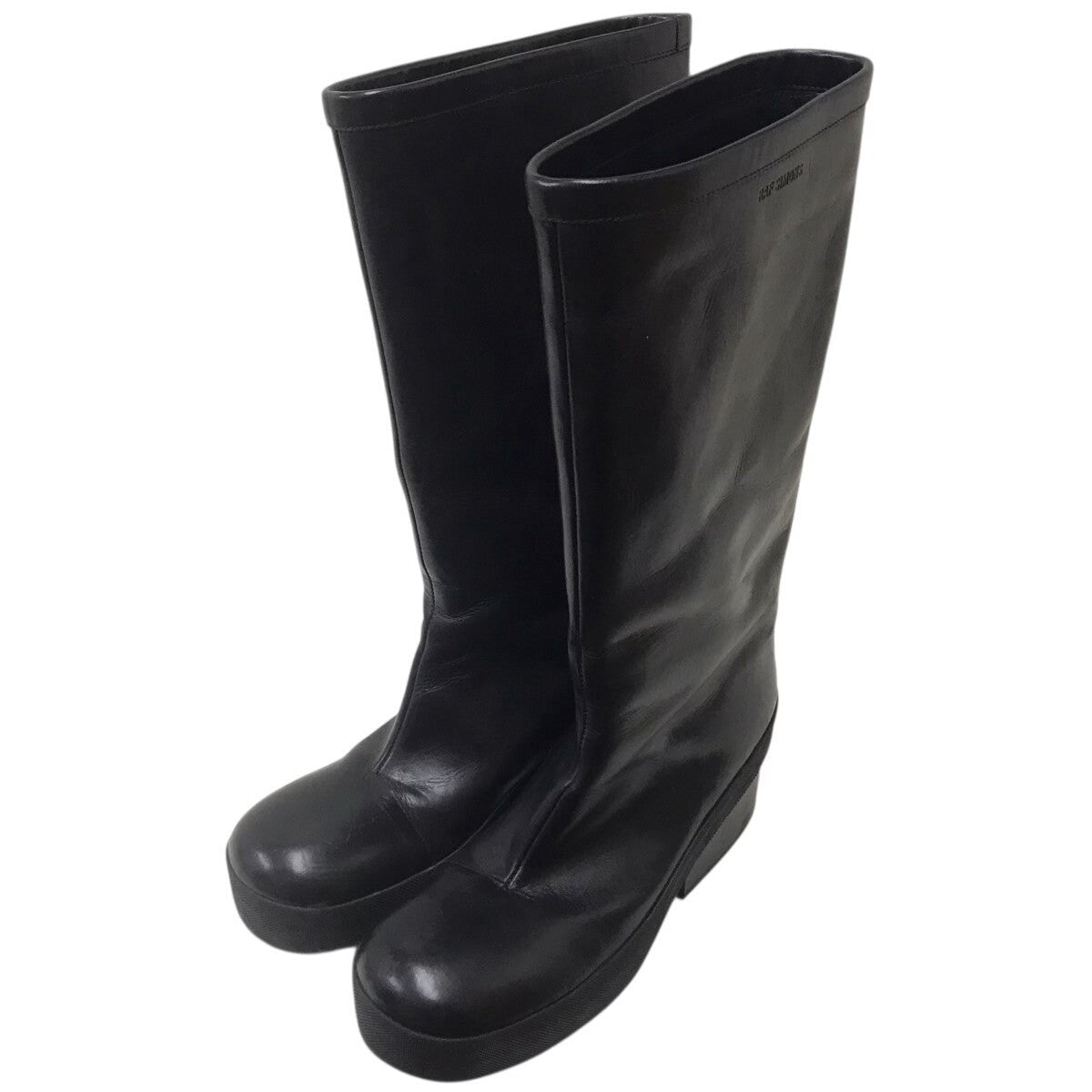raf simons black leather boots size 43