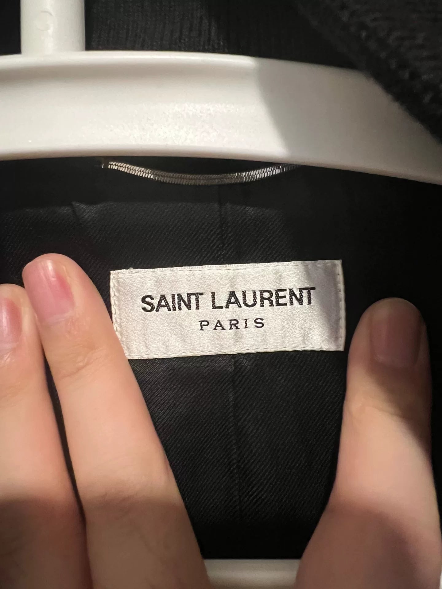 Saint Laurent Striped Black Baseball Jacket