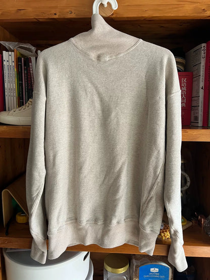 vintage high-neck plush sweatshirt in oatmeal