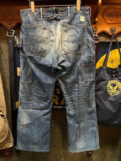 distressed double rl workwear denim pants