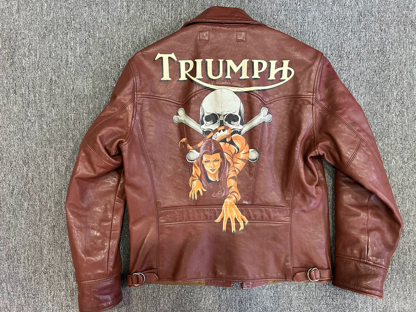 rainbow country leather jacket with artwork