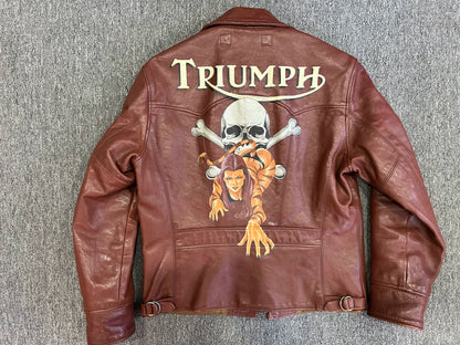 rainbow country leather jacket with artwork