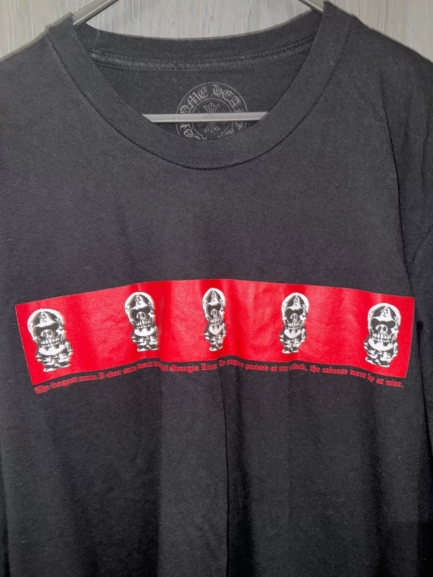 Chrome Hearts Red Printed Skull Short Sleeve Shirt