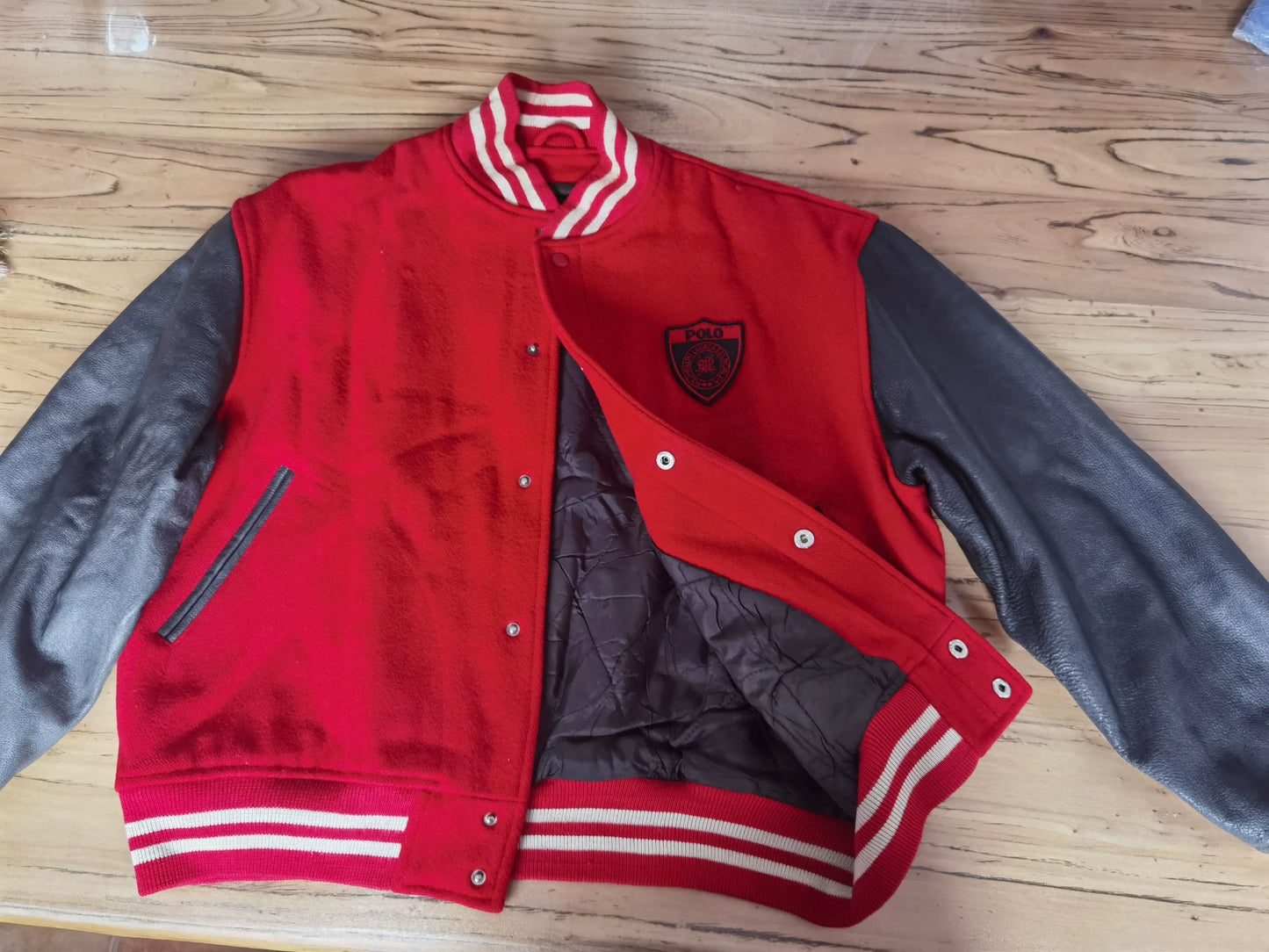 RRL Ralph Lauren Leather Sleeve Wool Jacket