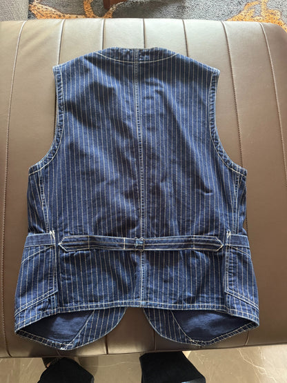 Freewheelers Striped Denim Vest Size 40