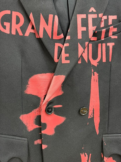 raf simons painted wool coat size 48