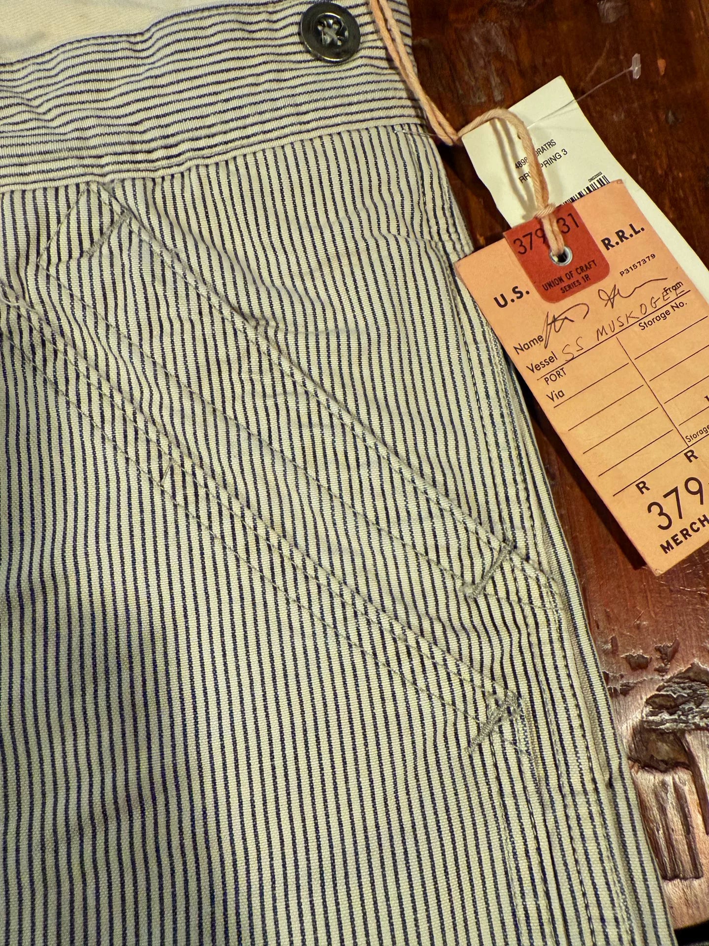RRL Striped Cargo Pants 29×32