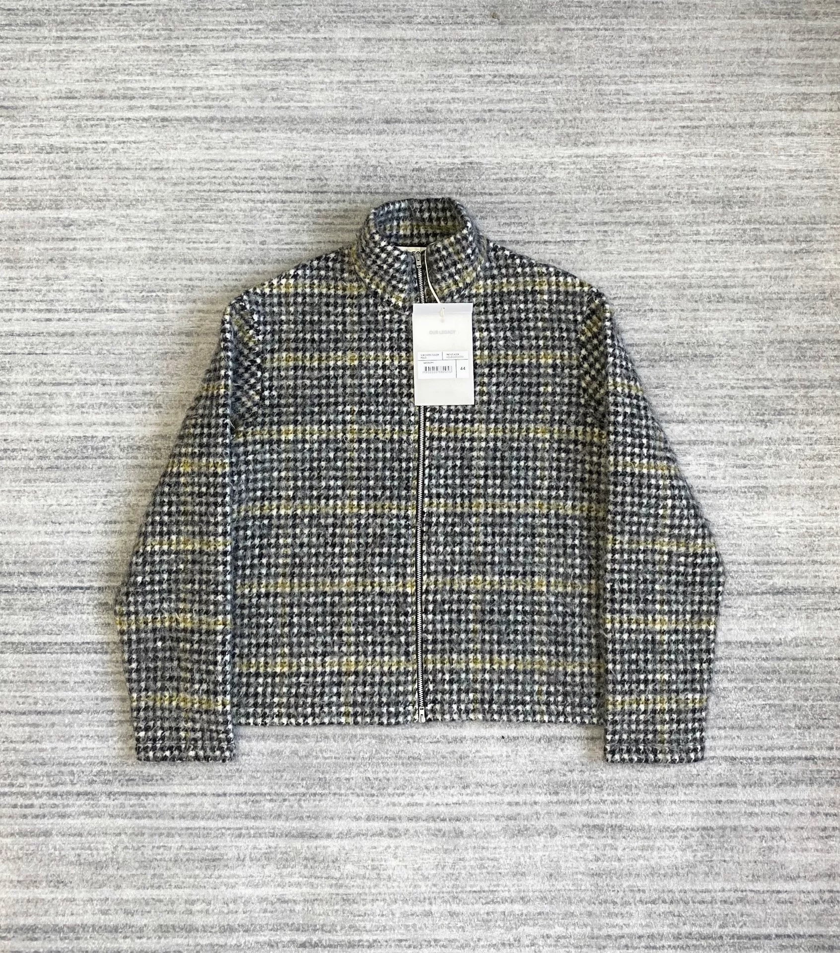 our legacy plaid wool jacket in yellow green