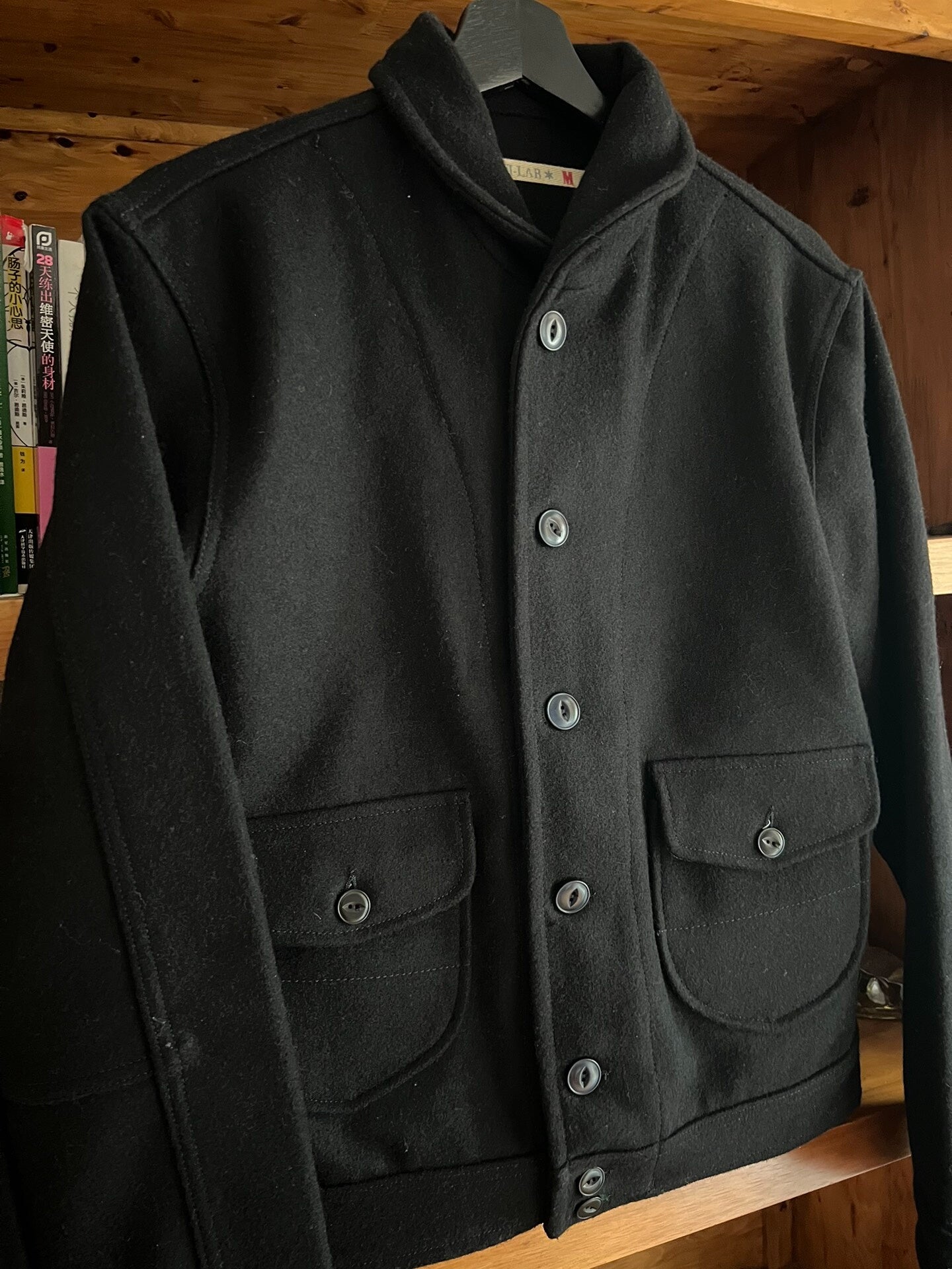 italian wool jacket with black color