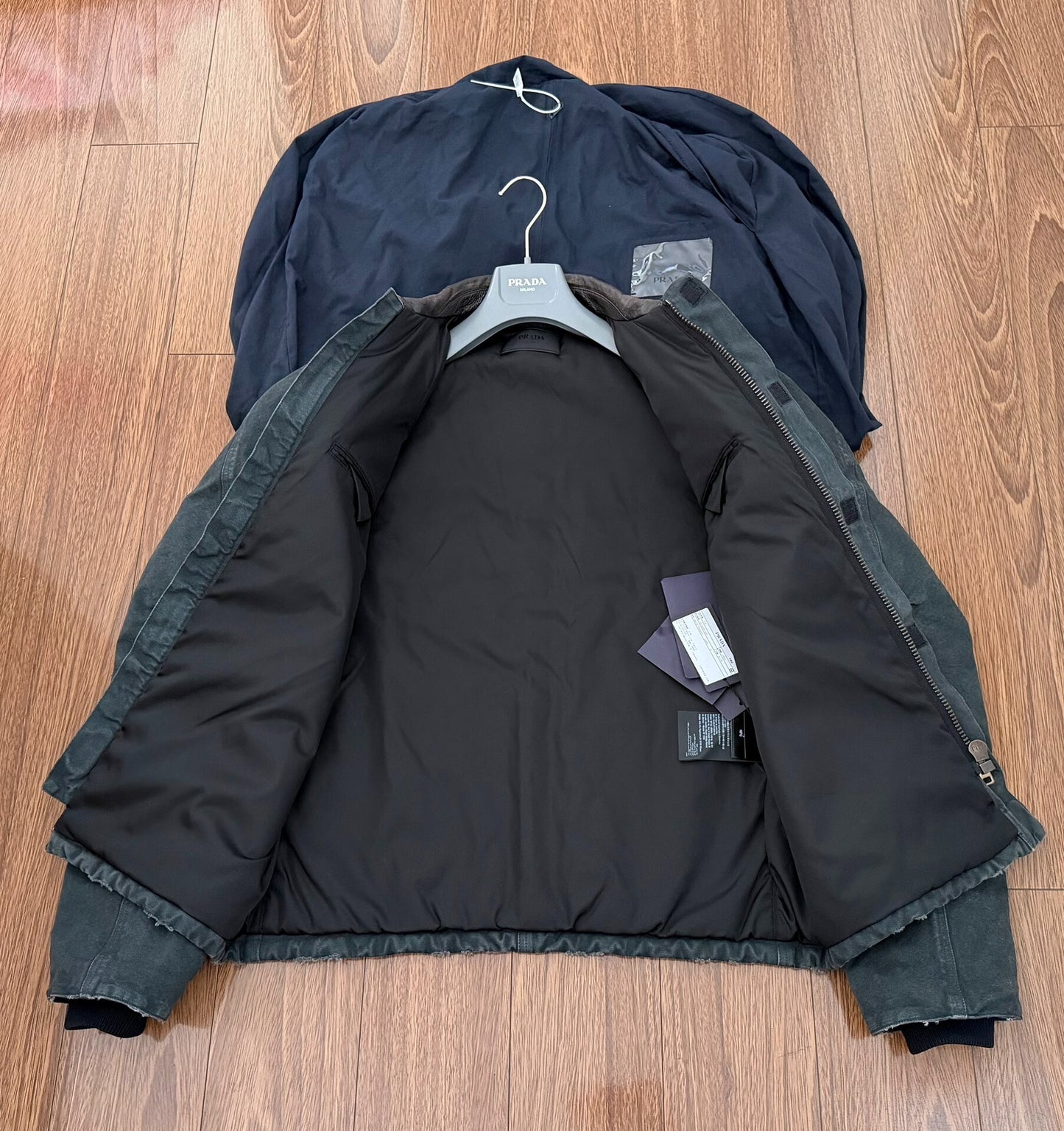 PRADA Canvas Jacket with Leather Accents