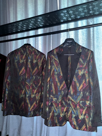 saint laurent slp2014ss artistic blazer jacket