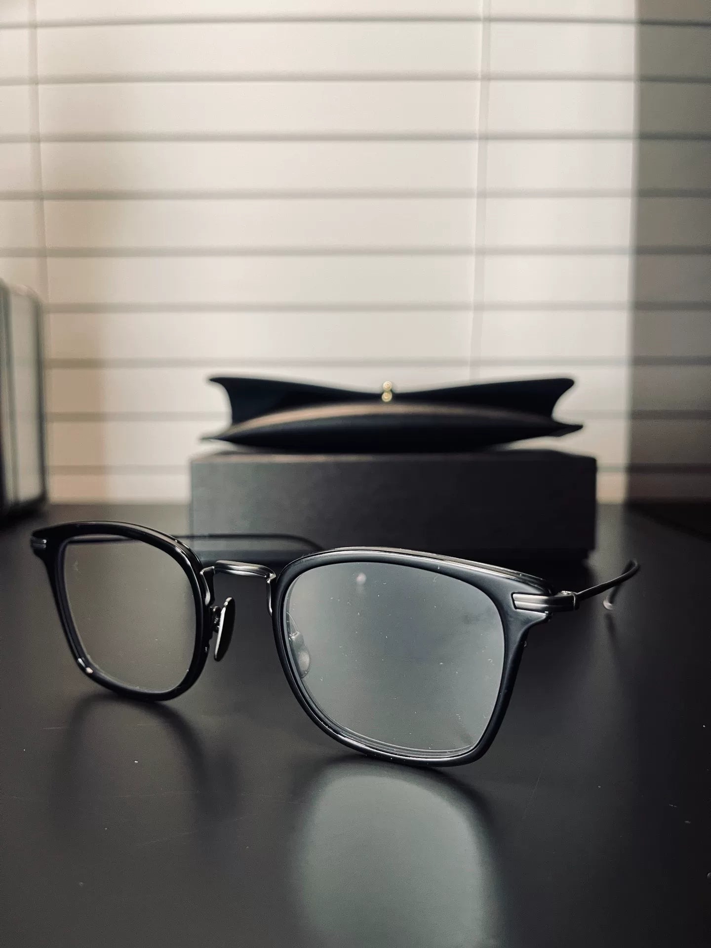 stylish black square Thom Browne glasses