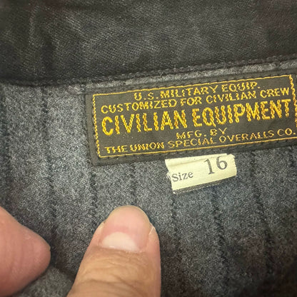 Navy Wool Cashmere Shirt Size 16