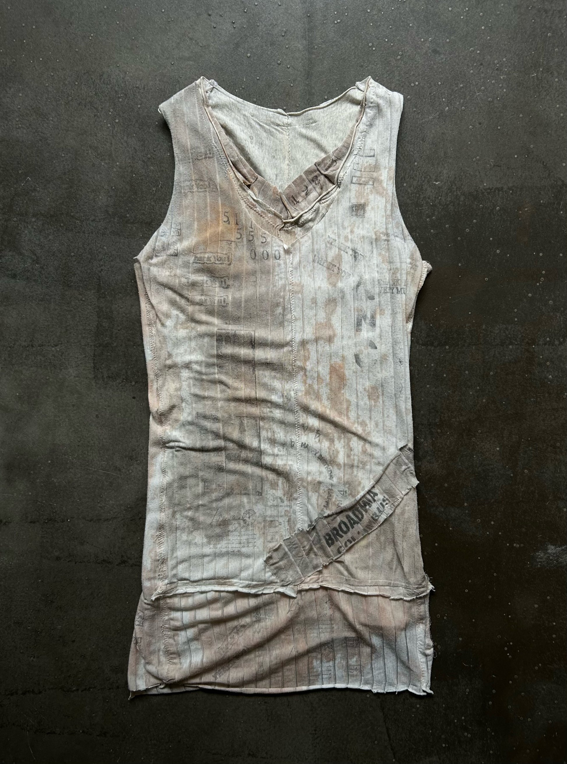 vintage patchwork graphic tank top