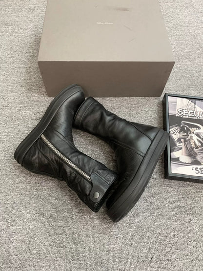 Rick Owens 15FW Calf Leather Zip Boots
