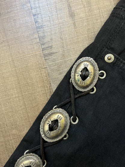 Saint Laurent Western Silver Concho Denim Pants
