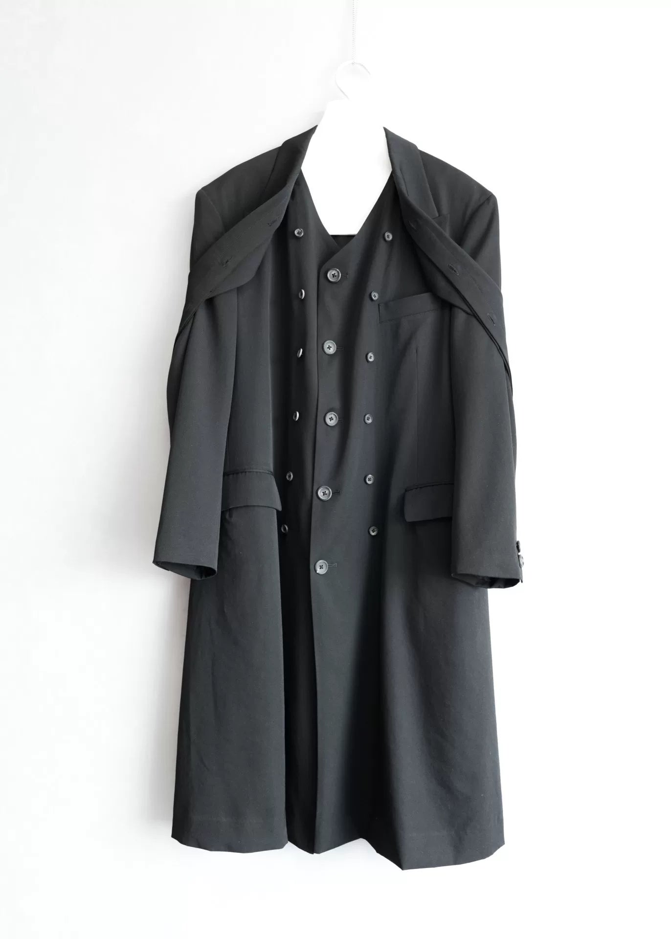black layered jacket by yohji yamamoto