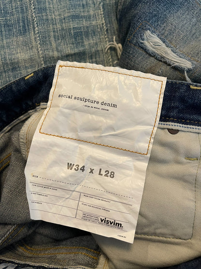 VISVIM 19AW Distressed Blue Jeans