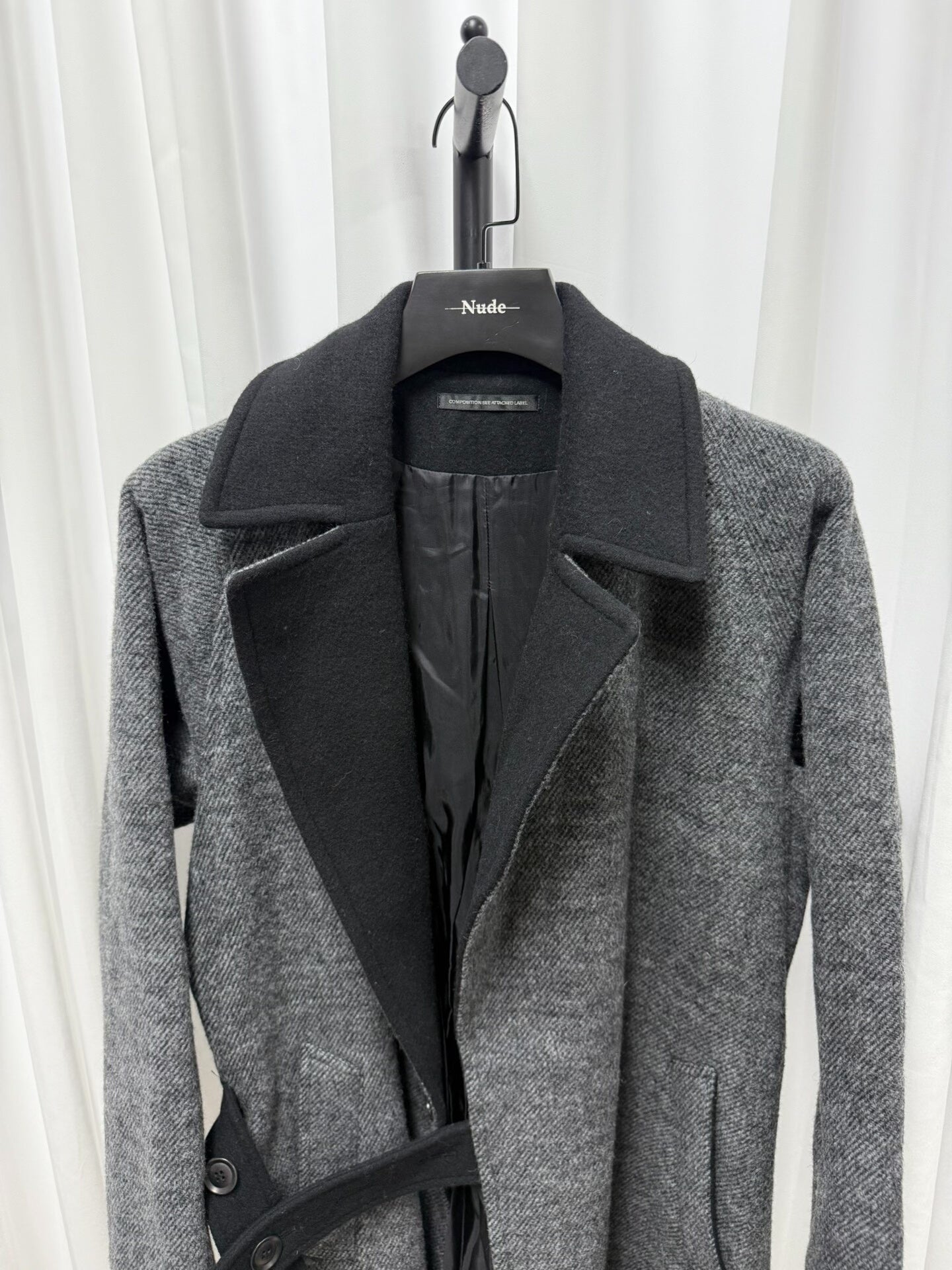 thick wool blend coat by yohji yamamoto
