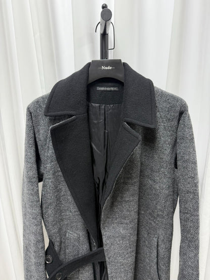 thick wool blend coat by yohji yamamoto