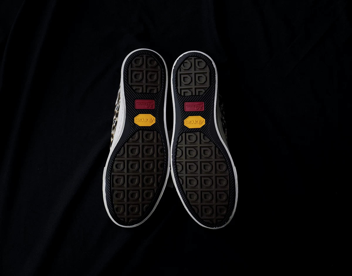 visvim skagway low leopard canvas shoes