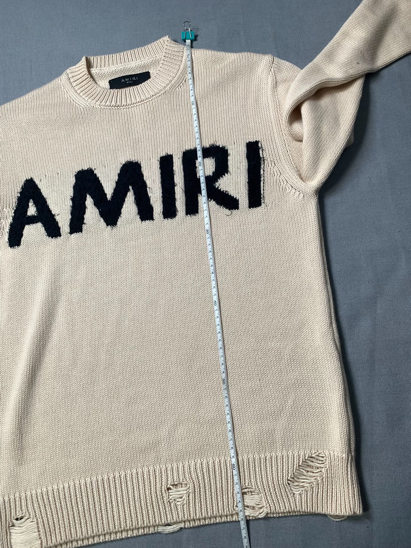 AMIRI Distressed Wool Blend Sweatshirt