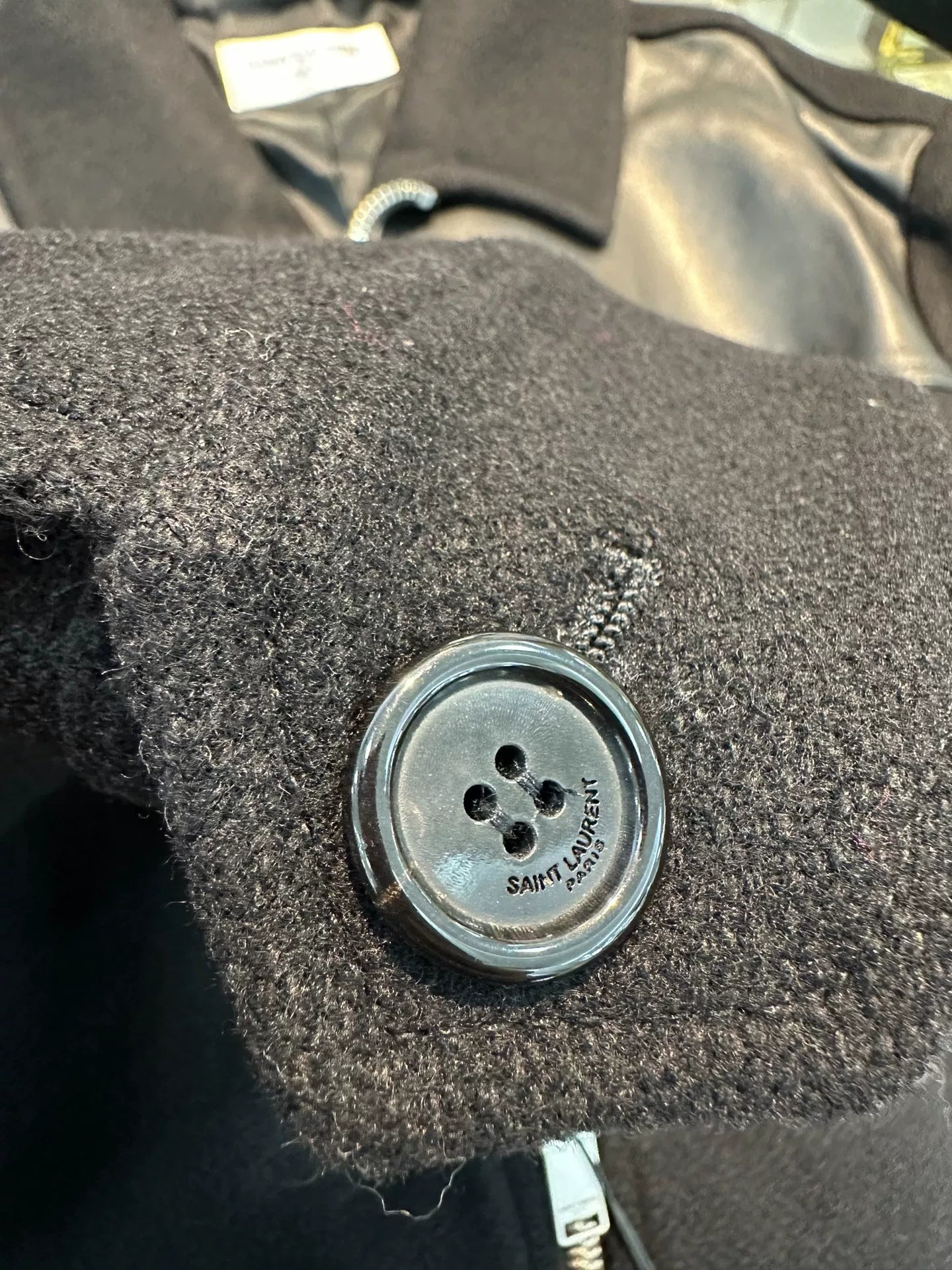 Saint Laurent Black Lambskin Wool Jacket