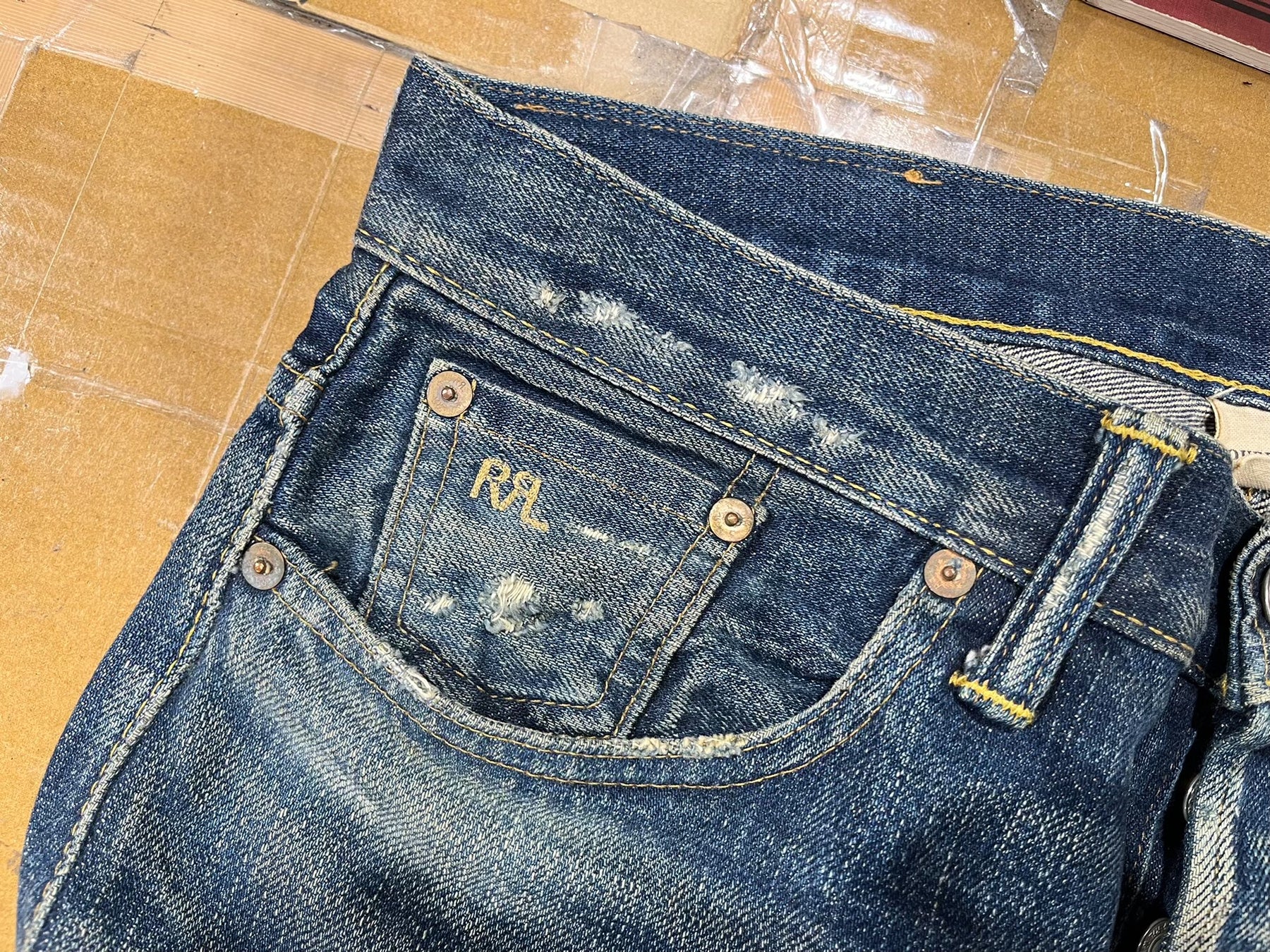 RRL Vintage Distressed Denim Jeans