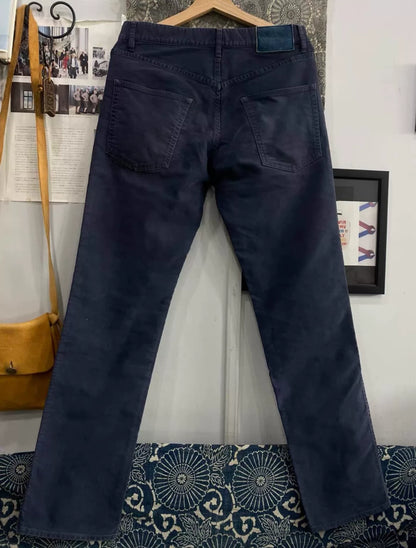 slim contrast dyed corduroy casual pants