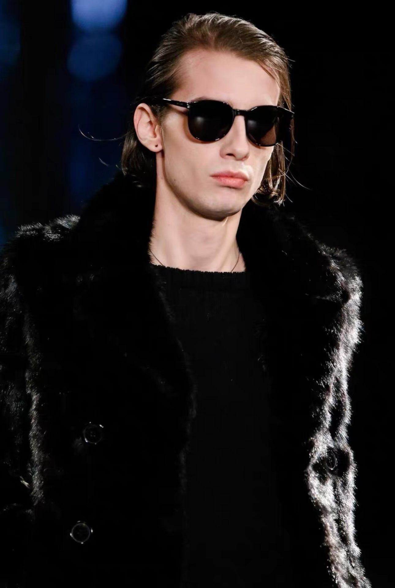 Saint Laurent 15FW Double-Breasted Mink Coat