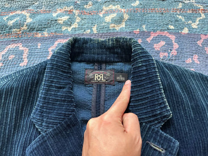 rrl blue denim corduroy blazer