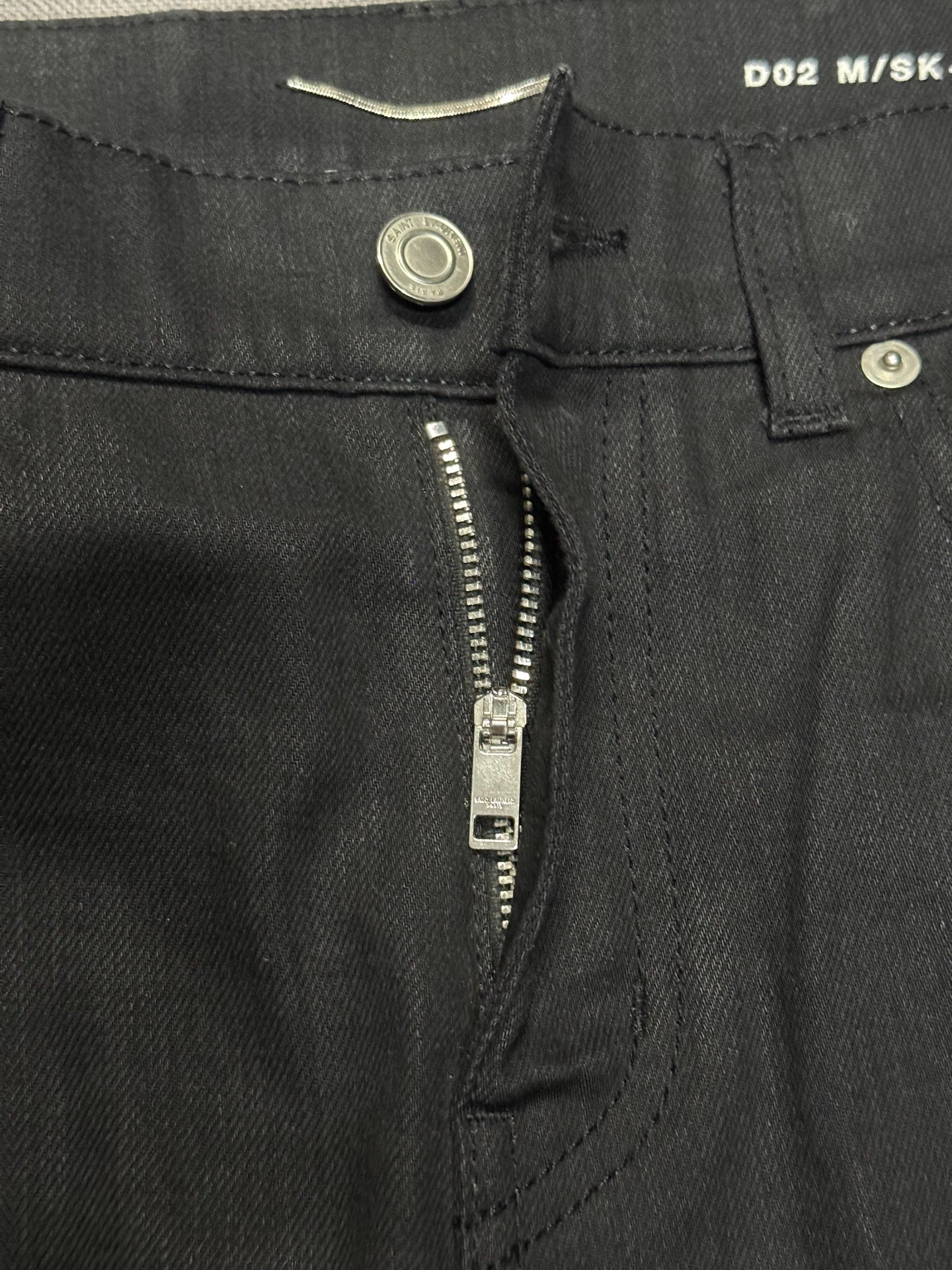 Saint Laurent SS16 Black Biker Skinny Jeans
