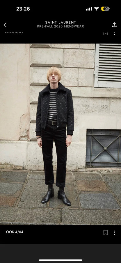 saint laurent black straight-leg denim pants