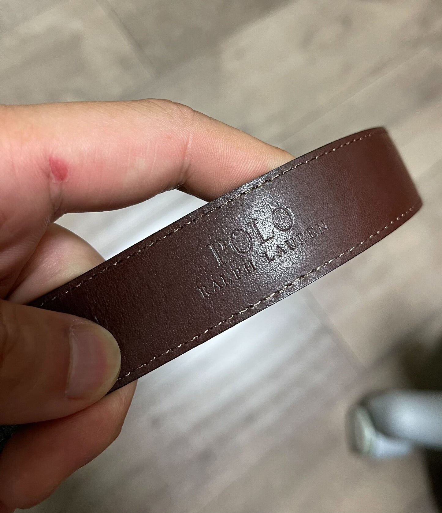 Ralph Lauren Suede Leather Brass Buckle Belt