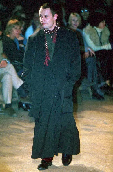 Yohji Yamamoto Black Long Coat Without Buttons