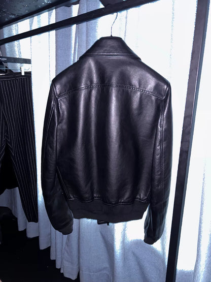 Dior Men Leather Jacket with Oversized Pockets