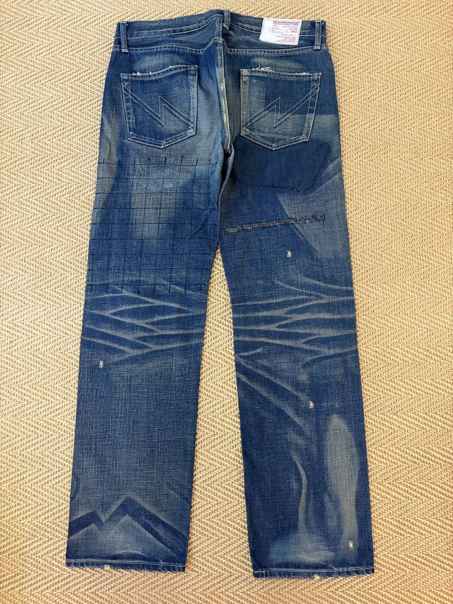 NEIGHBORHOOD 08EX Washed Distressed Jeans