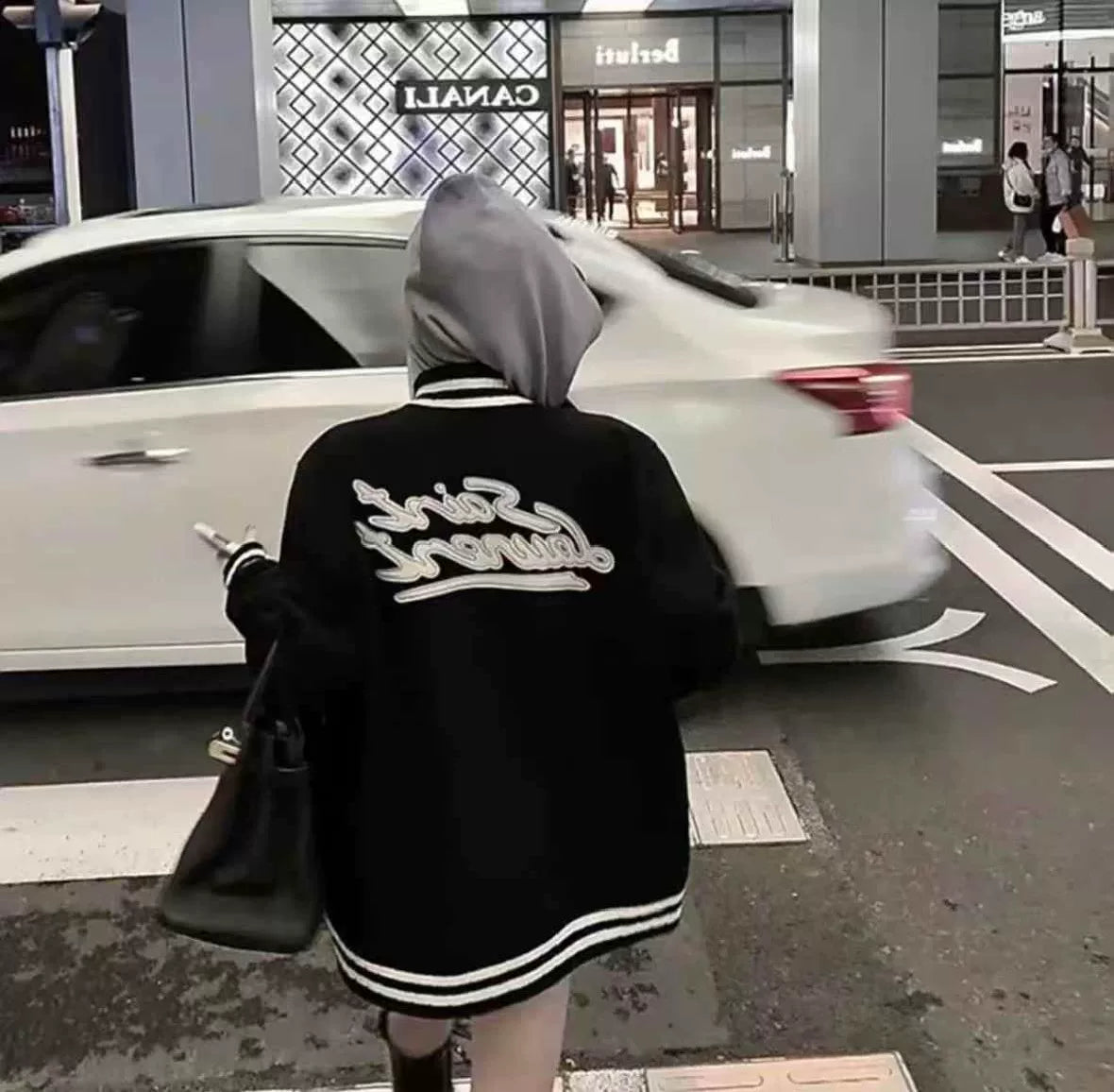 Saint Laurent Black Signature Baseball Jacket