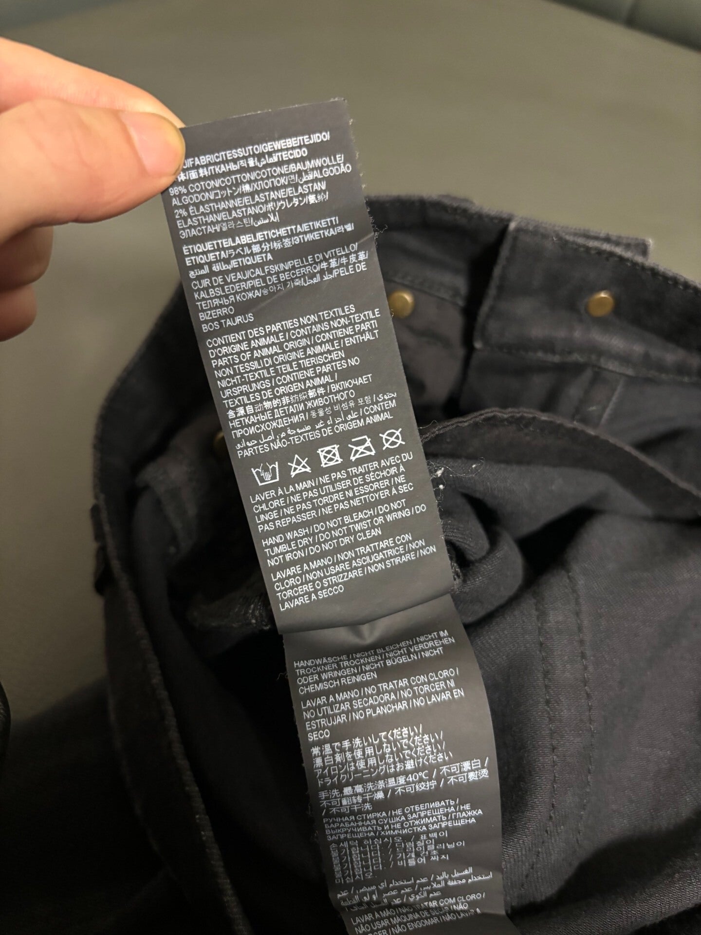 Saint Laurent Black Gray Vintage Denim Pants