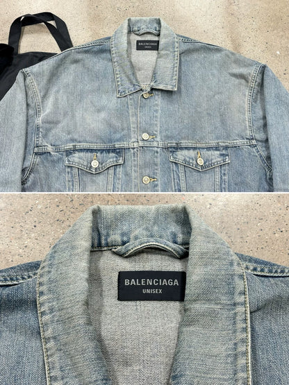 Balenciaga Classic Denim Jacket with Reflective Logo