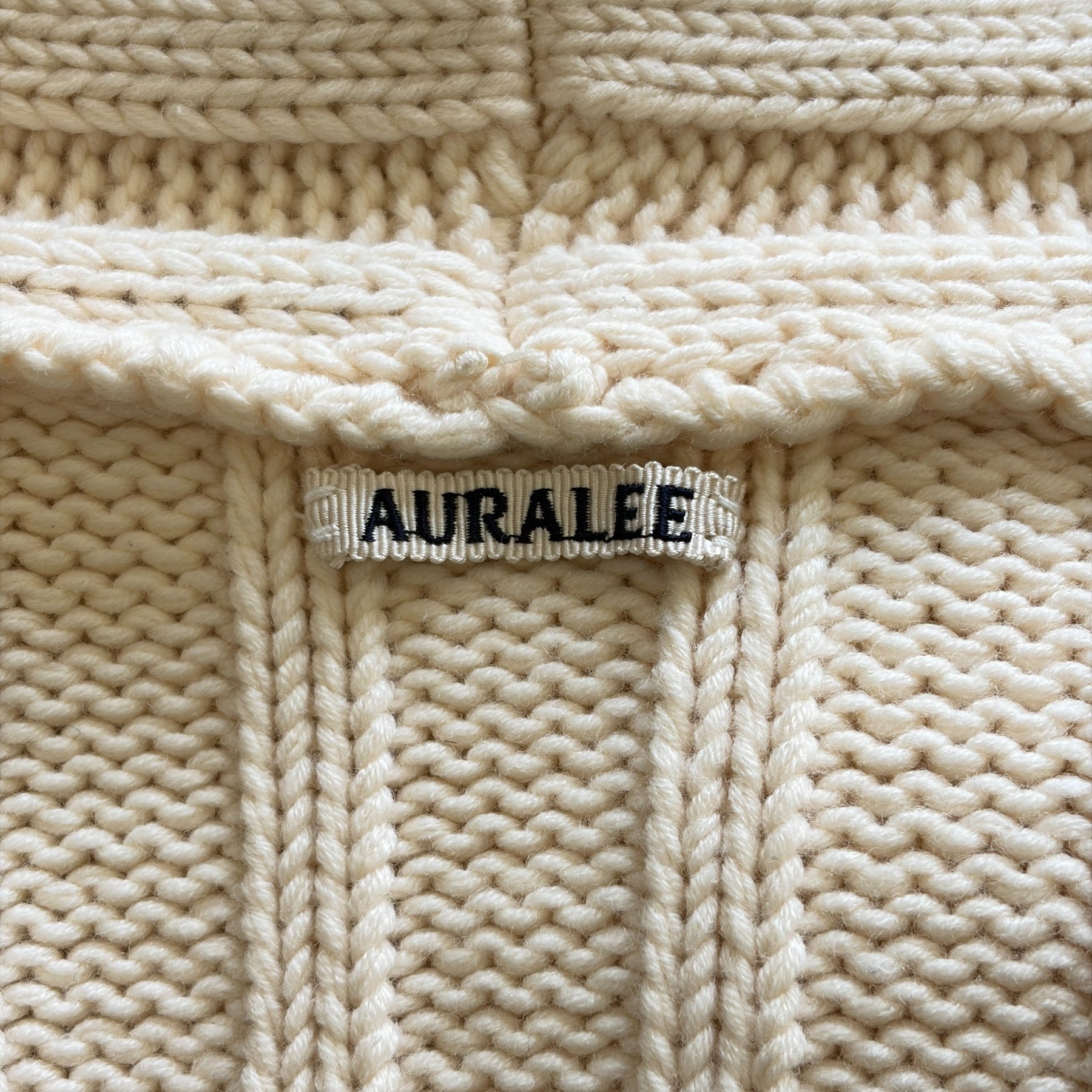 Auralee Belted Wool Knit Coat